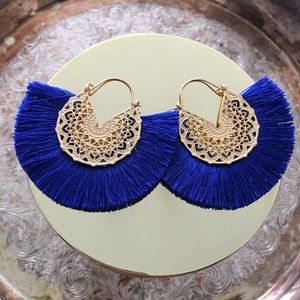 NEW Bohemian Fan Shaped Tassel Earrings Handmade